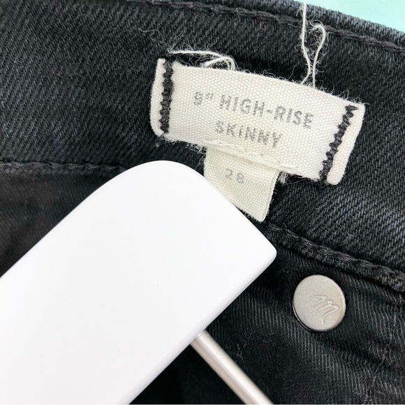 Madewell 9” High Rise Skinny Black Denim Jeans size 28 - Picture 10 of 15